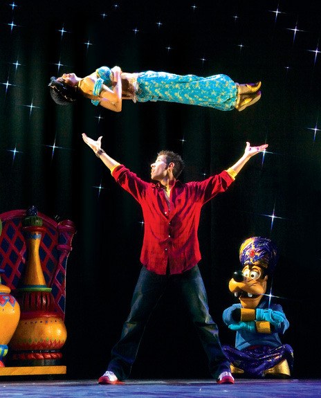 Illusionist Brad Ross levitates Princess Jasmine as part of the Disney Live Mickey's Magic stage show that will perform Jan. 22 at the ShoWare Center in Kent.