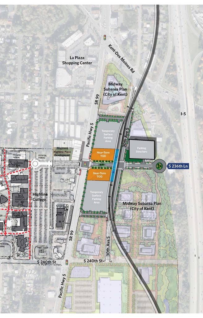 Sound Transit proposes to build a light rail station by 2023 in Kent near 30th Avenue South
