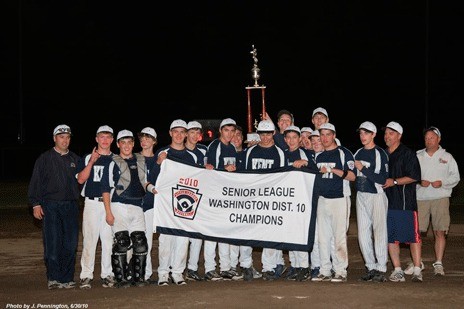 The Kent Little League Senior All-Star team (ages 14-16) won the District 10 title on Wednesday night. (From left to right) Coach Tim Mazzitelli