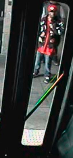 Kent Police are looking for this man in connection with an April 20 shooting on a Metro bus. Police released this surveillance photo taken April 18 at a Tukwila transit station.