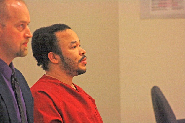 Shacon Barbee and defense attorney Brian Todd appear at Barbee's sentencing Nov. 15 in King County Superior Court in Kent.