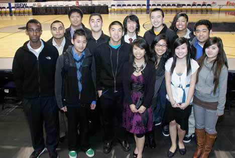 The Kent-Meridian students who participated in the Seattle Thunderbirds video contest included: Back row (left to right): Bhagjinder Singh