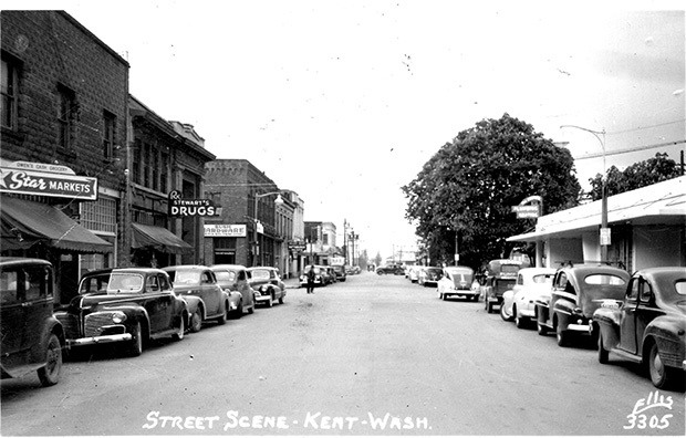 A vintage downtown street scene in Kent. The public is invited to the Experience Historical Kent Day celebration Aug. 16.