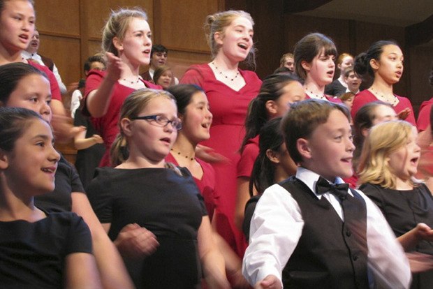 All three Rainier Youth Choirs performed the Zambian song