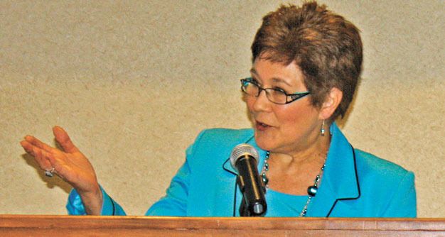 Kent Mayor Suzette Cooke delivers her State of the City address Wednesday at the Meridian Valley Country Club.
