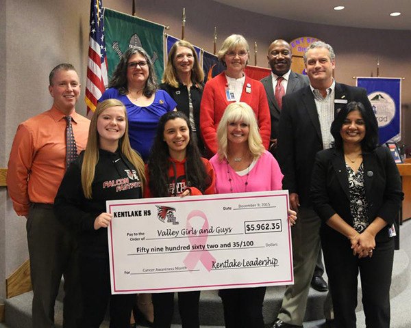 The Kent School Board recently recognized Kentlake High School’s student leadership group for raising nearly $6