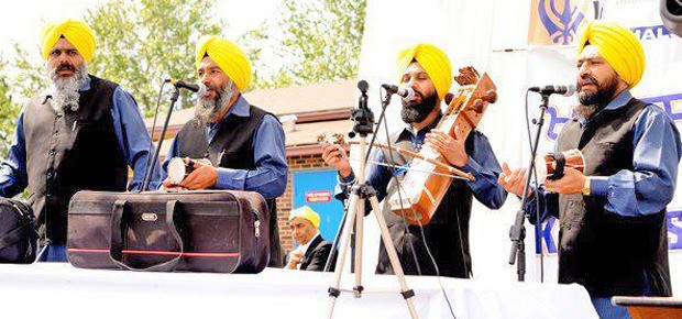 Sikh devotional music is part of the Vaisakhi celebration.