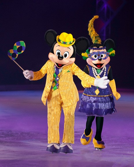 Mickey and Minnie Mouse perform a Mardi Gras routine as part of Disney on Ice Nov. 10-14 at the ShoWare Center in Kent.