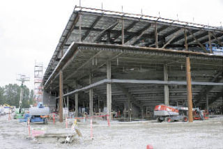 Construction at the Kent Events Center came to a halt Friday