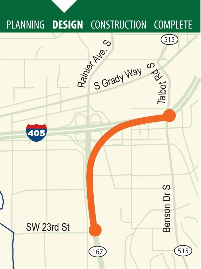 The I-405/State Route 167 interchange project will build a new flyover ramp