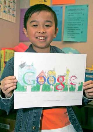Sunrise Elementary third grader Michael Loria displays the Google “doodle” entry that has so far earned him a trip to New York City.
