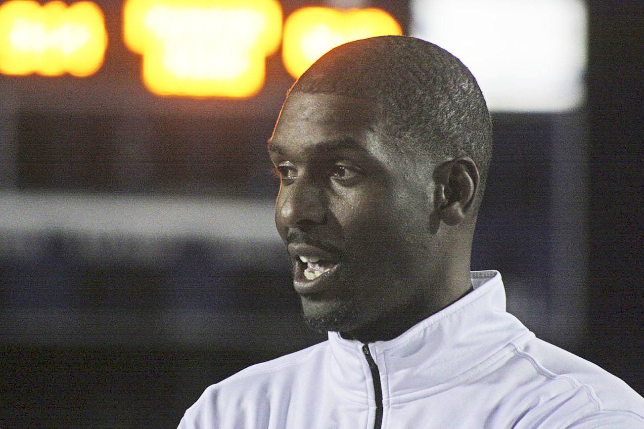 Kentwood coach Mike Bush looks on after his team’s loss to Eastlake in the playoffs Friday night. “More work needs to be done,” he said of his efforts to strengthen the program. MARK KLAAS, Kent Reporter