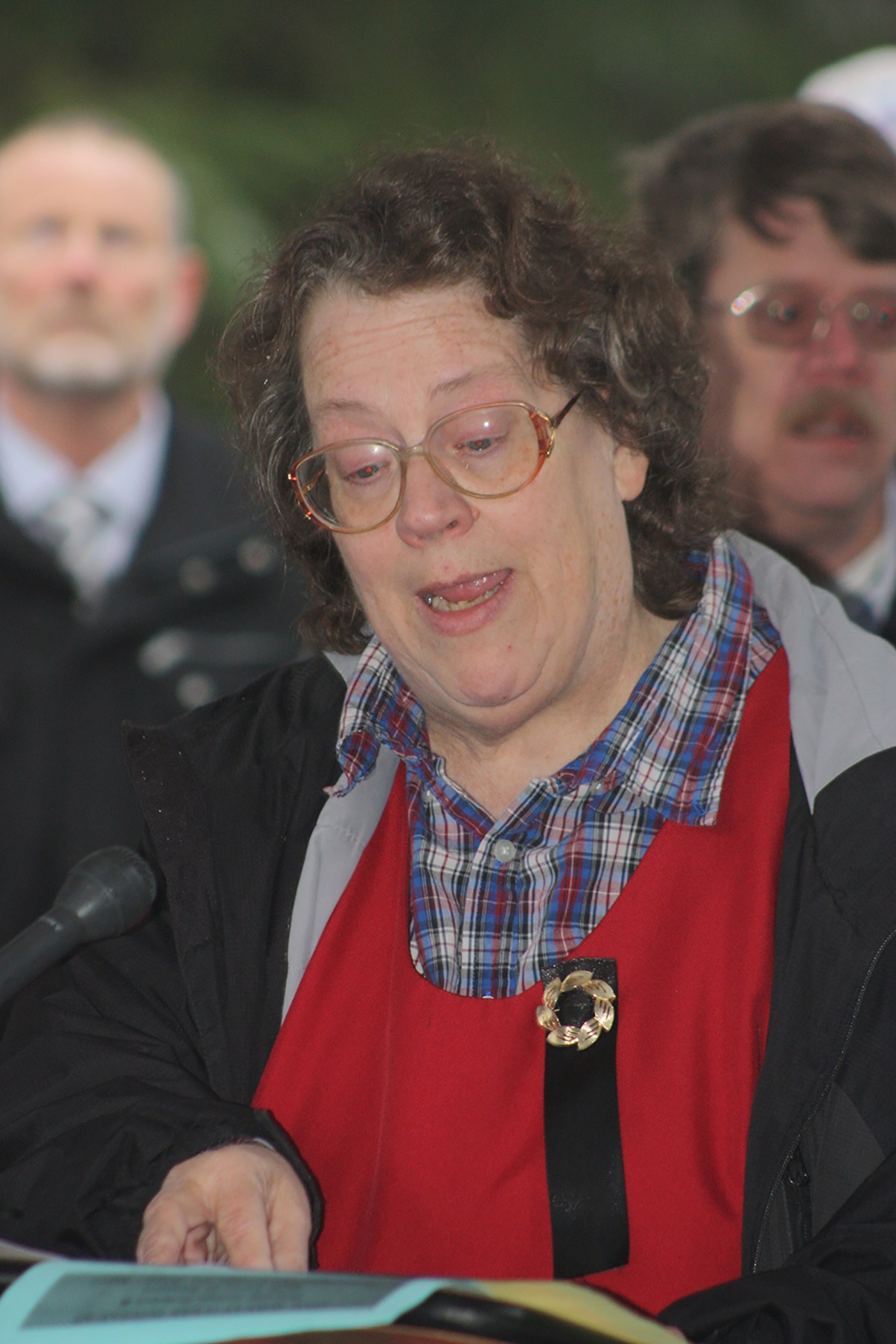 Loretta-Marie Dimond, historian and family history researcher, speaks at the ceremony. MARK KLAAS, Kent Reporter