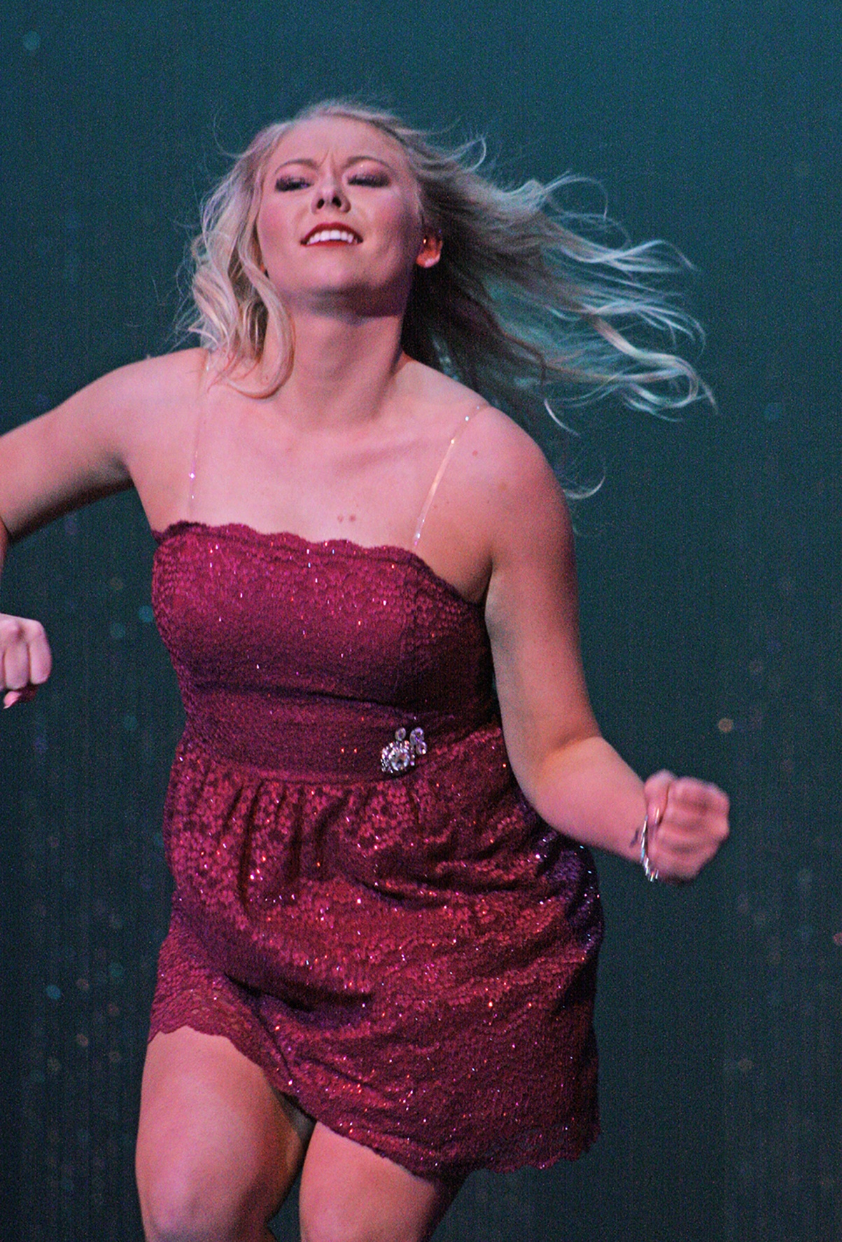 Heather Haggin dances to the beat of a number during the Miss Auburn Scholarship program Saturday night. MARK KLAAS, Auburn Reporter