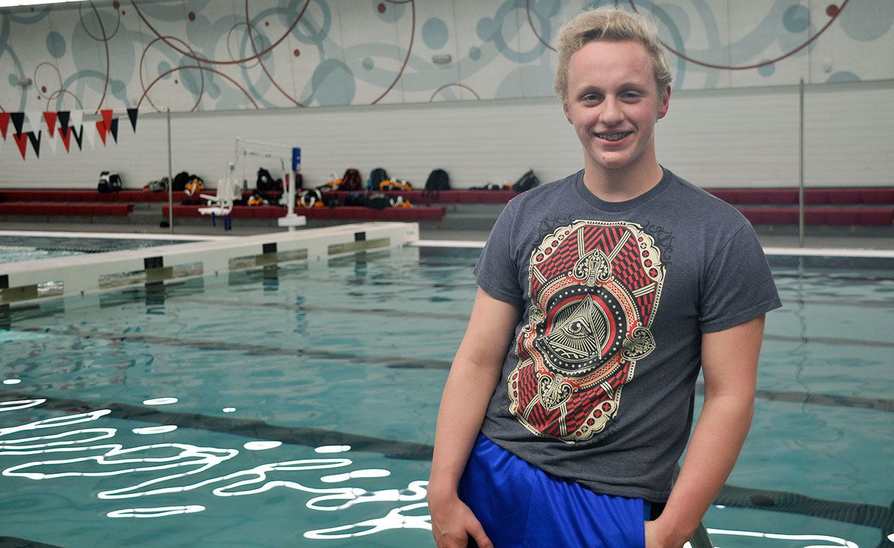 Kentridge High swimmer Nolan Cleary has higher goals this postseason after failing to make the finals in the 100-yard butterfly and 500 freestyle last year at the Class 4A state meet. HEIDI SANDERS, Kent Reporter