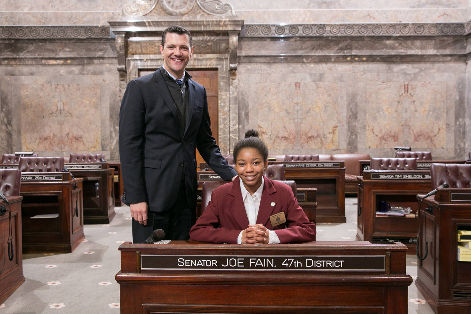 Kent student serves as page for Sen. Fain