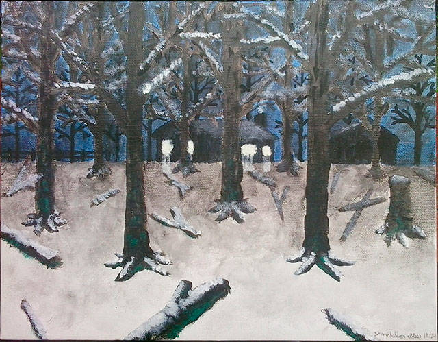 Sheldon Ickes “Home out in the Cold” (acrylic painting), one of the winners in the Kent Creates exhibit.