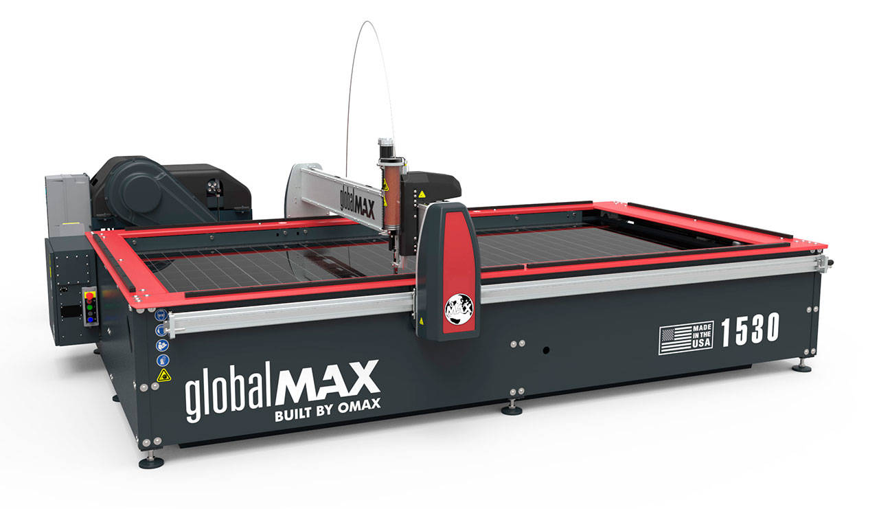 The GlobalMAX 1530, a machine from OMAX’s newest abrasive waterjet line, will be on display at EMO 2017. COURTESY PHOTO