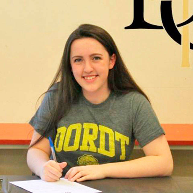 Kentwood’s Sara Hanson is off to Dordt College (Sioux Center, Iowa) to enter the pre-physical therapy program and play volleyball. COURTESY PHOTO