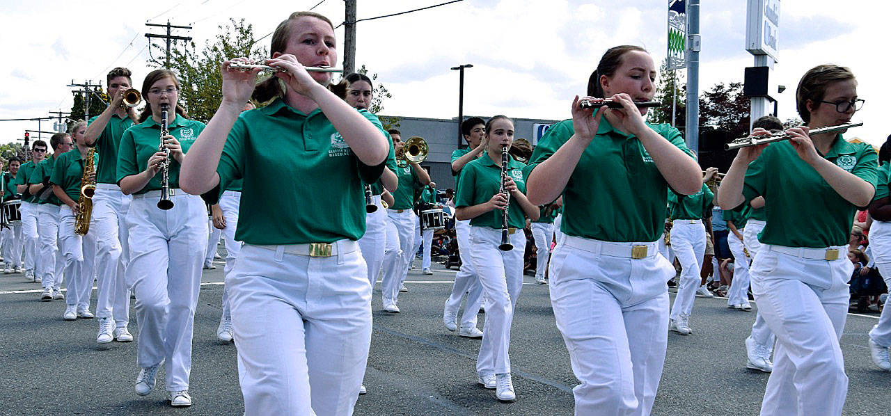 The Seattle All-City Band performs as they marched along the parade route. RACHEL CIAMPI, Reporter