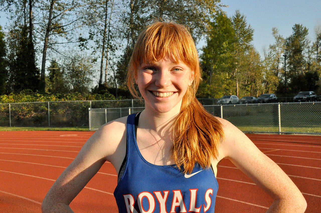 Kent-Meridian’s Allison Baerny has two wins so far this season as she emerges as the team’s top cross country runner. HEIDI SANDERS, Kent Reporter