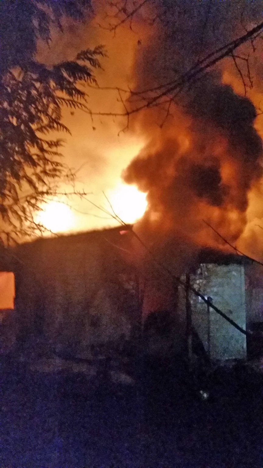 Firefighters attack and put out an abandoned house fire on Kent’s West Hill after midnight early Saturday morning. COURTESY PHOTO, Puget Sound Regional Fire Authority