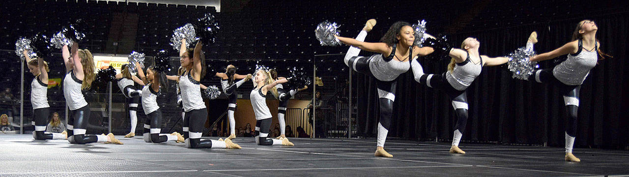 The Meridian/Mattson Diamond Dance Team performs on stage during the eighth annual You Me We Festival at the accesso ShoWare Center last Friday. RACHEL CIAMPI, Reporter