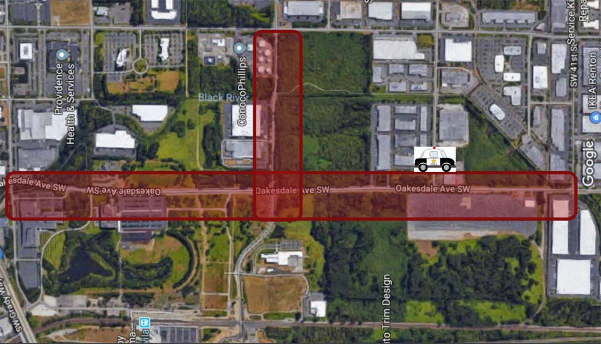 Map of street closures by the Renton Police Department in an effort to reduce illegal street racing. COURTESY IMAGE