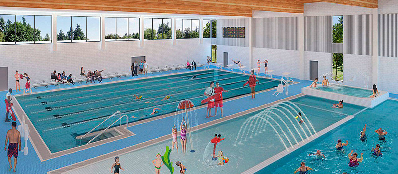 A rendering of the YMCA pool, part of the $36 million facility to be built on Kent’s East Hill. COURTESY GRAPHIC, YMCA