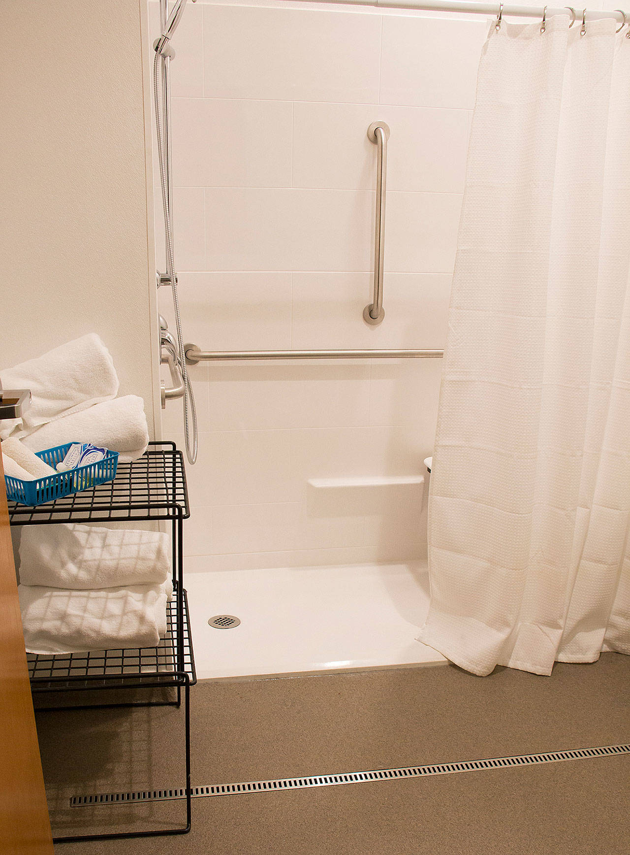 New showers are part of the expanded services at the Community Engagement Center in downtown Kent to serve the homeless. COURTESY PHOTO, Catholic Community Services