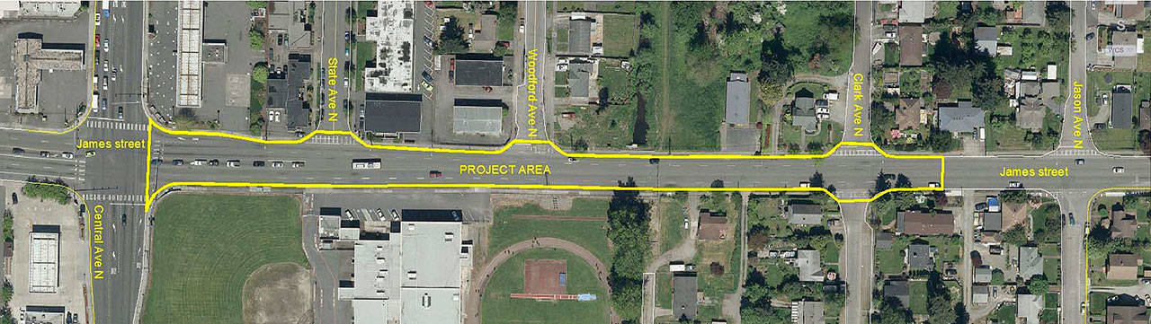 Crews will shut down a portion of East James Street to replace asphalt with concrete. COURTESY IMAGE, City of Kent