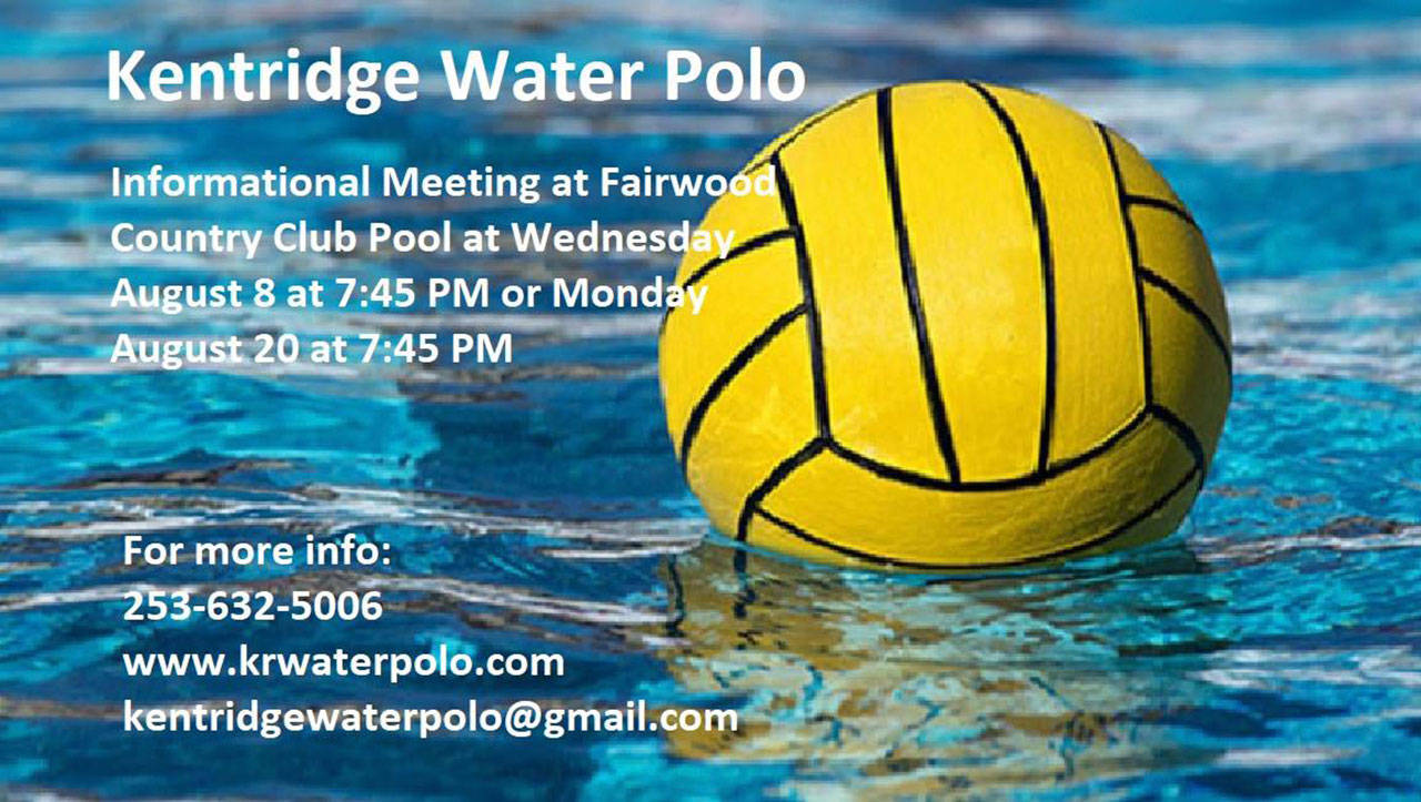 Kentridge water polo sets informational meetings