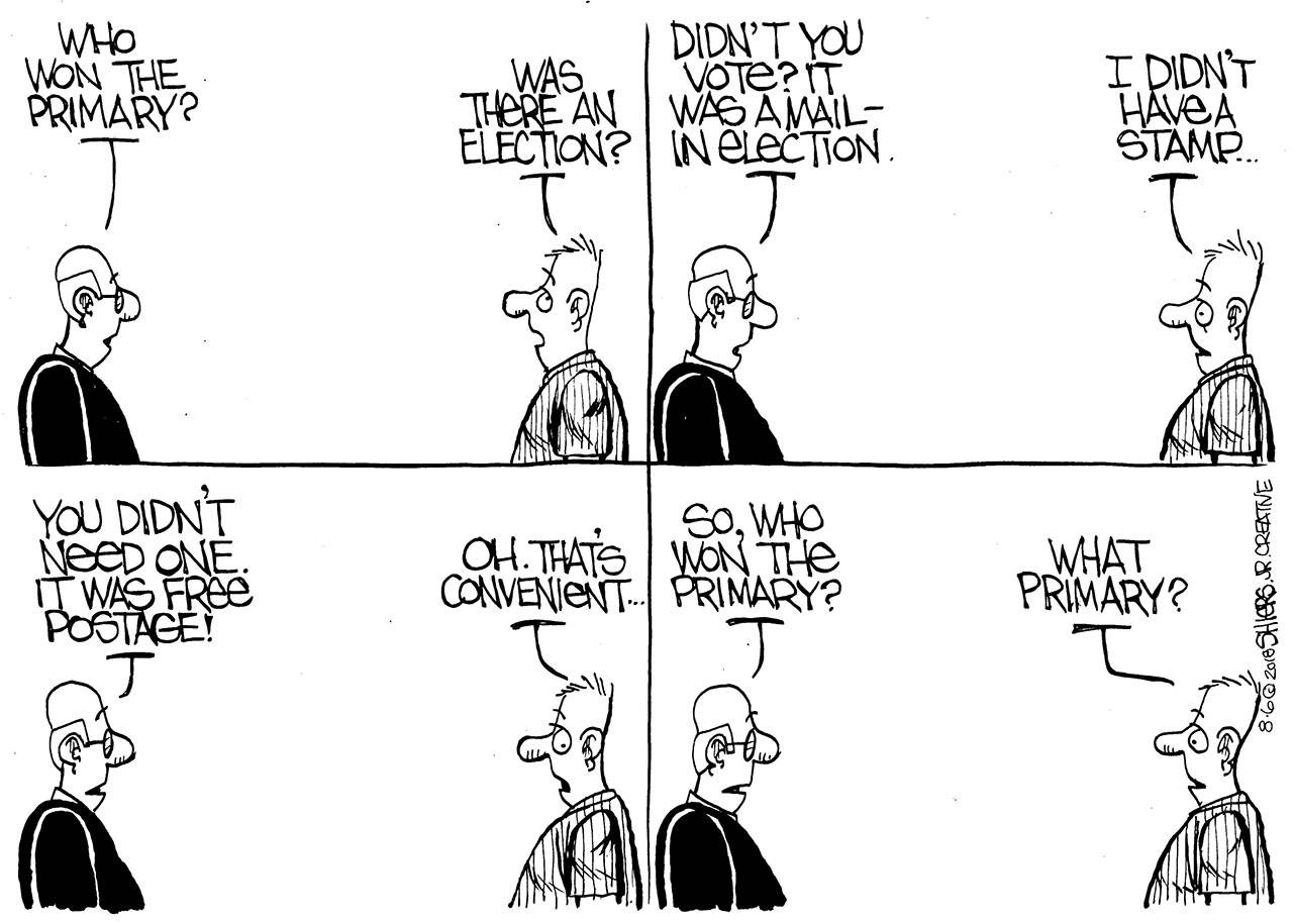 Reporter cartoon, Frank Shiers