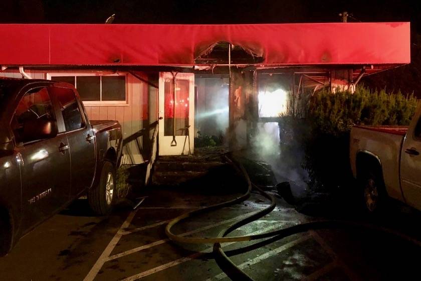 Firefighters put out a fire that damaged a commercial business in Kent overnight. COURTESY PHOTO, Puget Sound RFA
