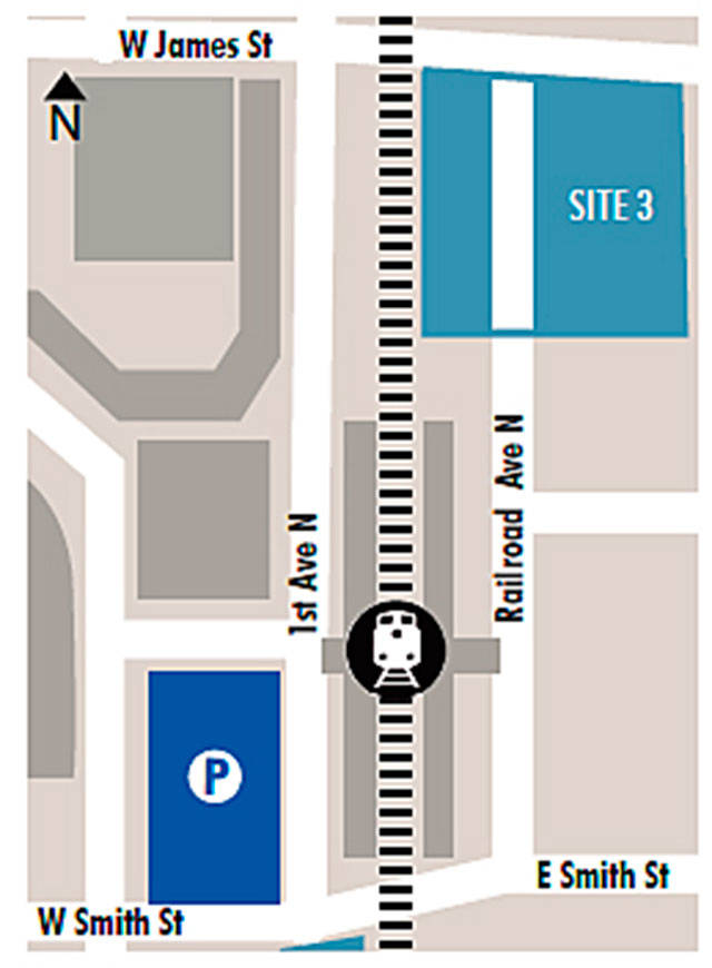 Sound Transit plans to start construction in 2021 on a second parking garage for train commuters at Site 3. COURTESY GRAPHIC, Sound Transit