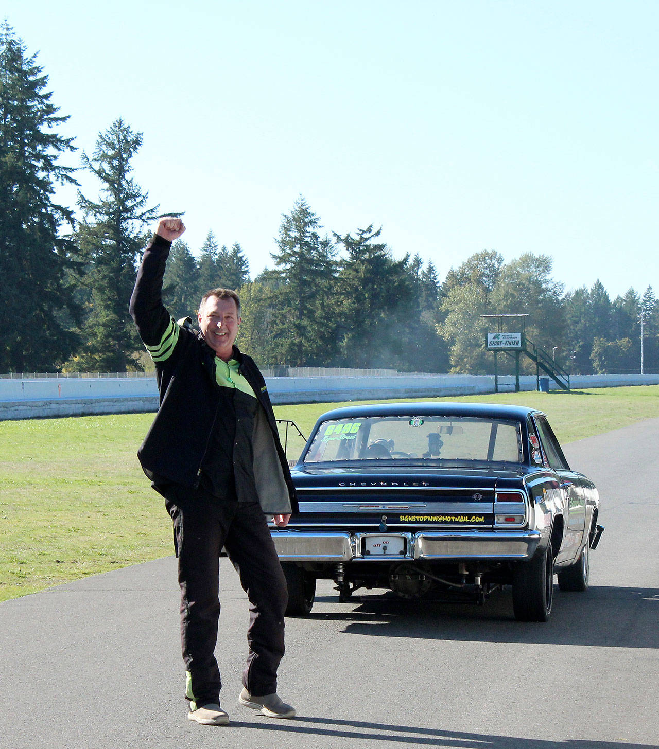 Ron Buckholz and his 64 Chevy Chevelle Malibu after making history. OLIVIA SULLIVAN, Federal Way Mirror
