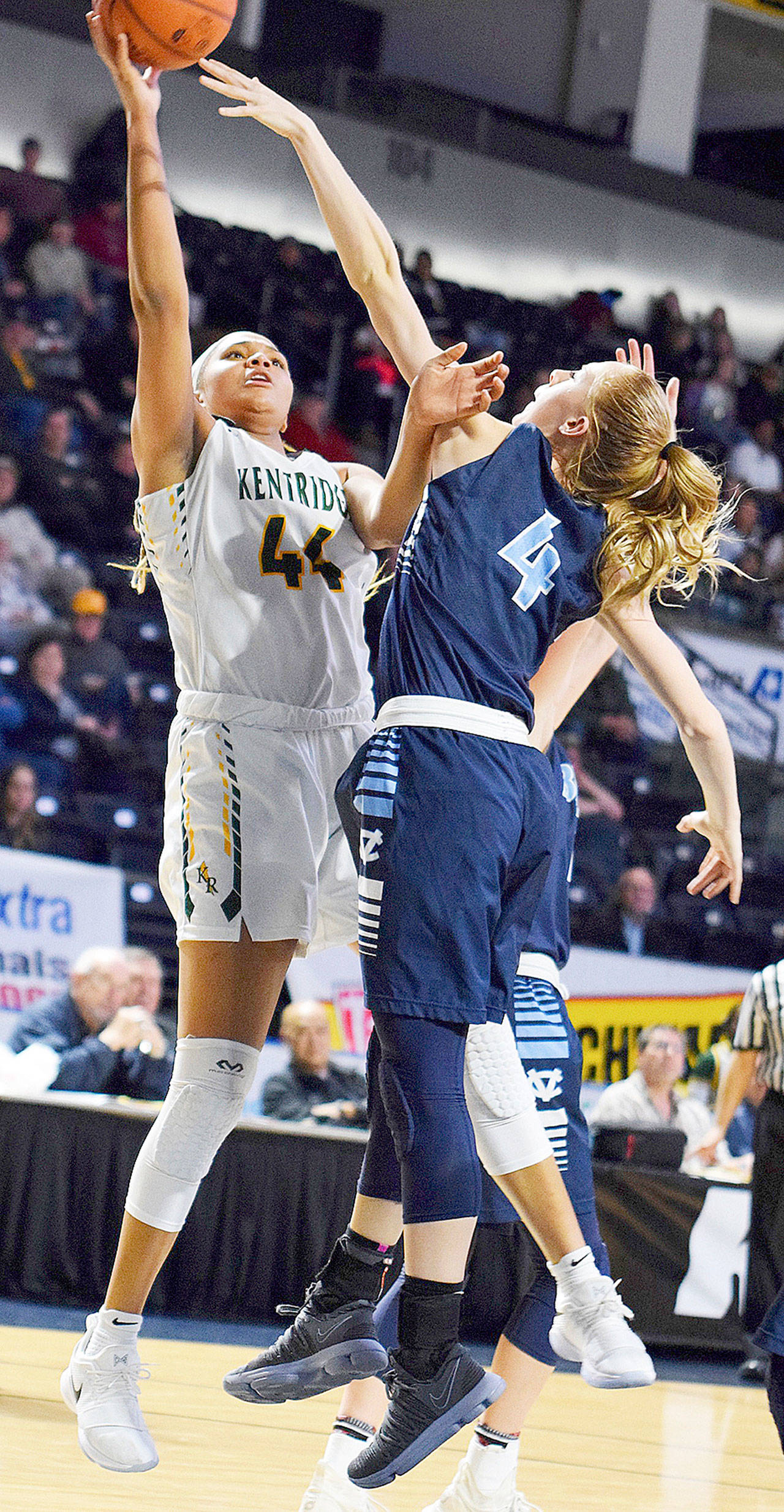 Kentridge High’s JaQuaya Miller goes for a shot in a game last season against Central Valley. FILE PHOTO, Rachel Ciampi