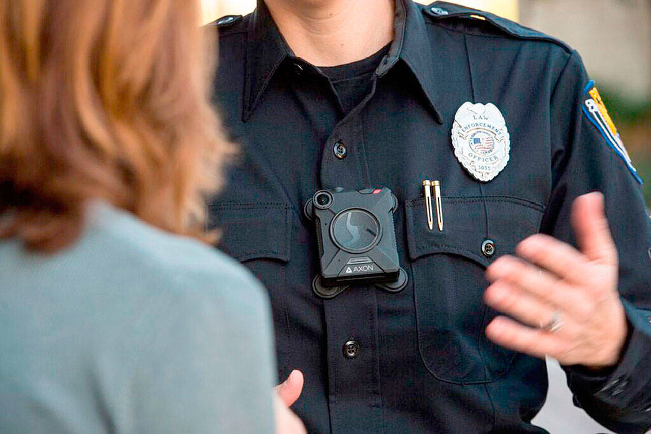 An example of a police body camera. COURTESY PHOTO, Axon