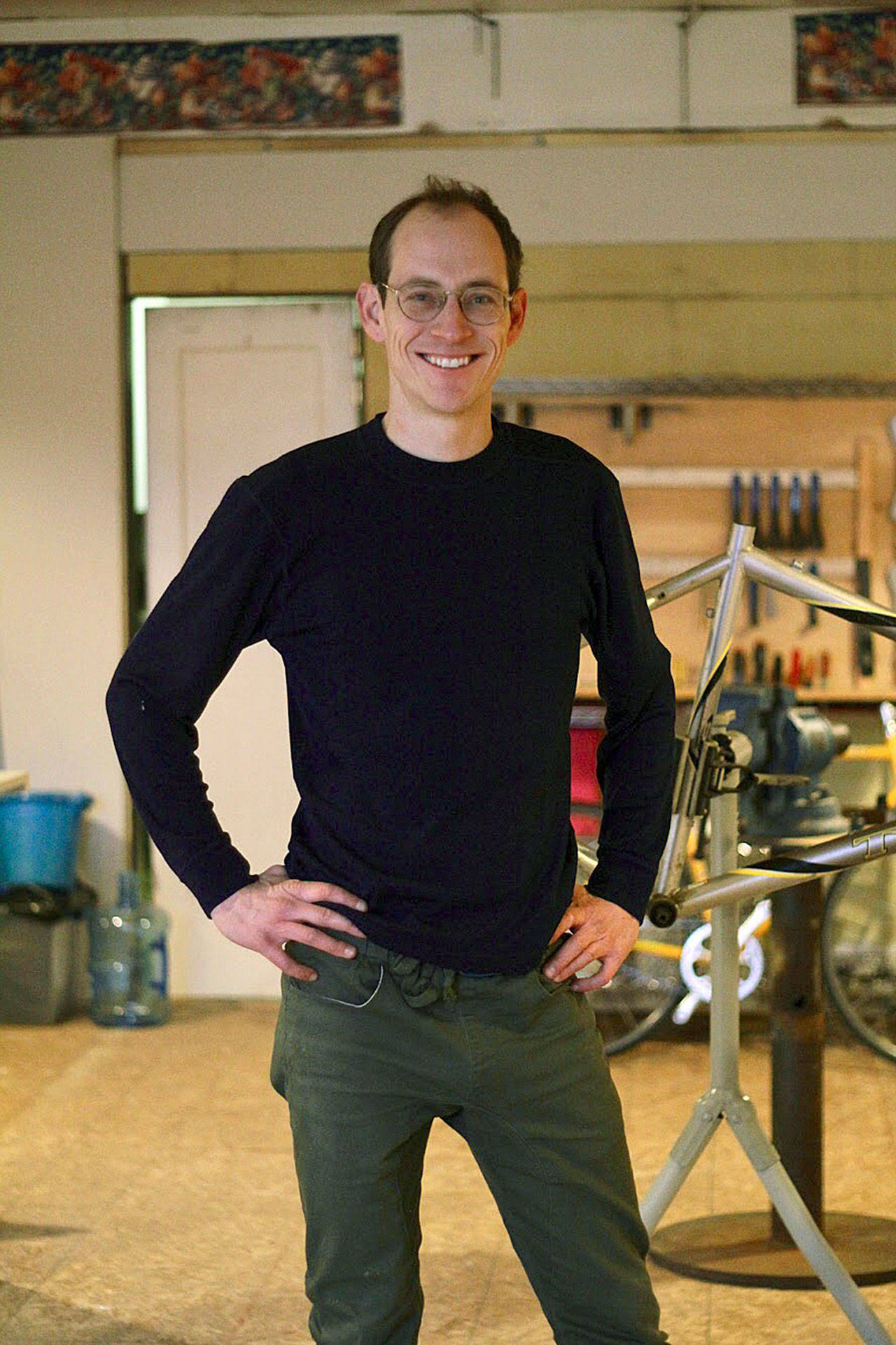 Cory Potts recently opened the Center for Bicycle Repair on Kent’s West Meeker Street, a training ground for bike mechanics and do-it-youselfers. ‘This is definitely a passion,’ Potts said of his business. COURTESY PHOTO, Margo Vansynghel