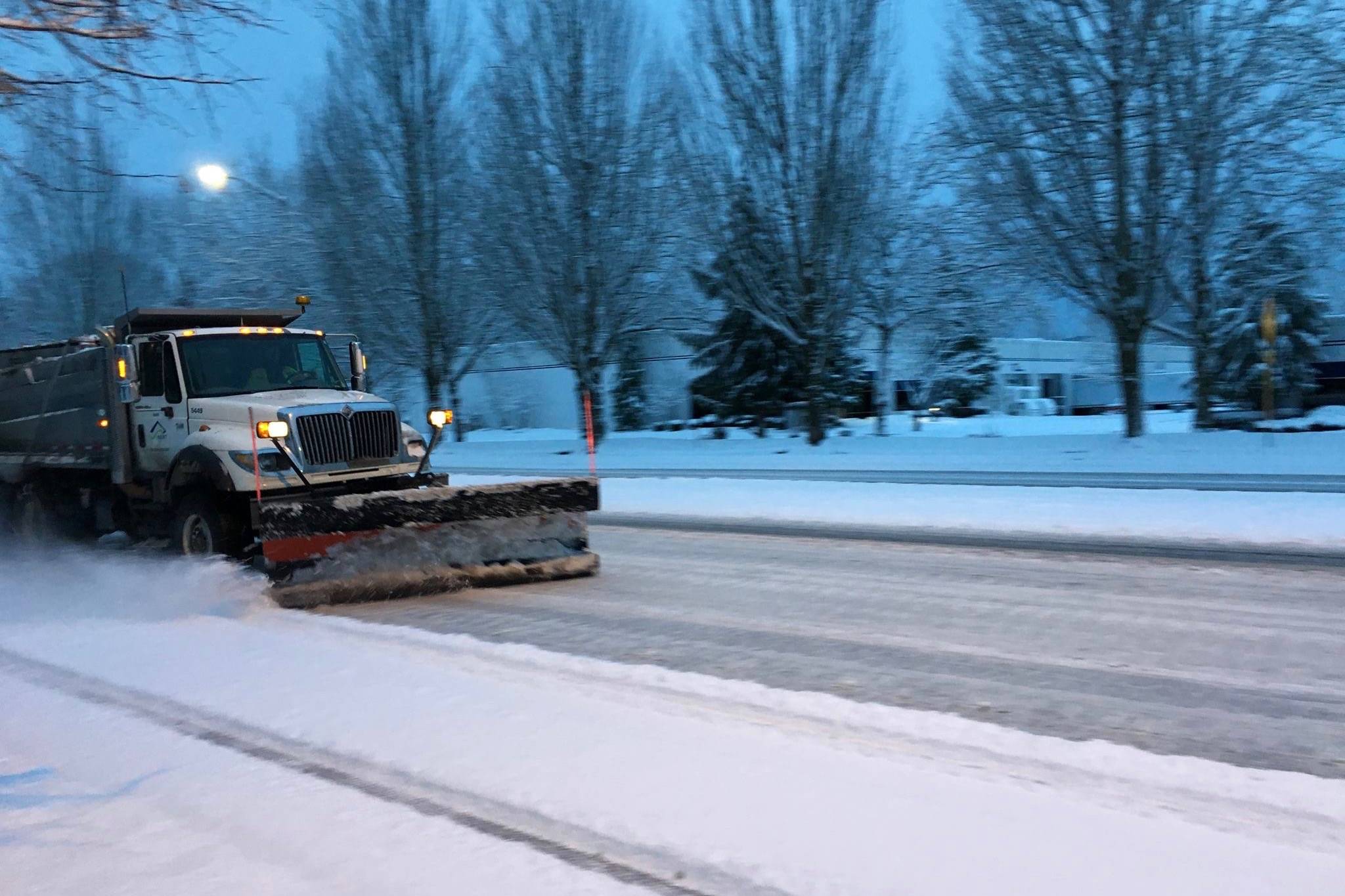 Crews will continue to plow snow and slush from streets and roads. CITY OF KENT PHOTO