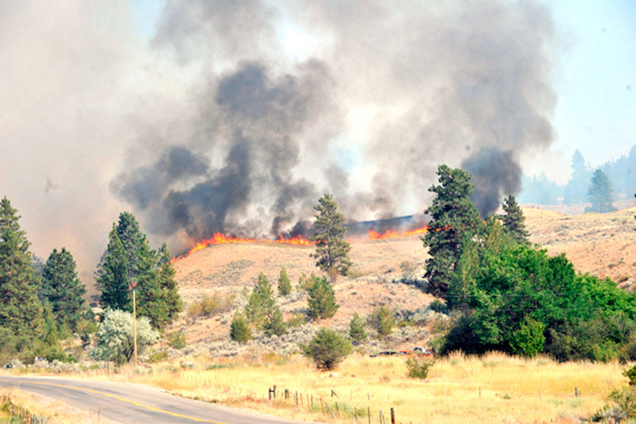 A picture of the Nine Mile Fire which burned in Okanogan County in 2015. Gary DeVon/Okanogan Valley Gazette-Tribune