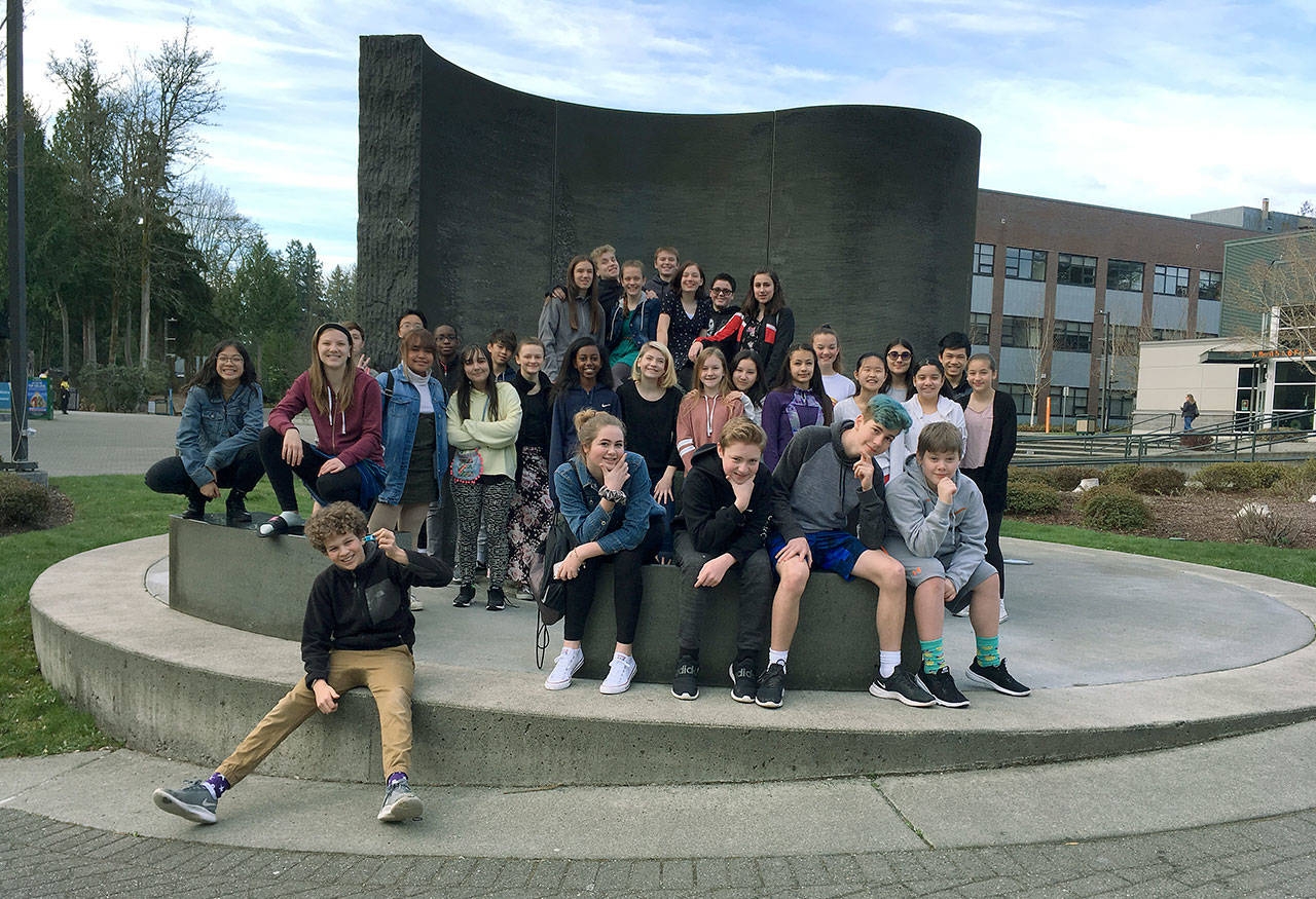 A large group of seventh- and eighth-graders from Kent schools are part of the district’s contingent headed to state in the National History Day competition. COURTESY PHOTO, KSD