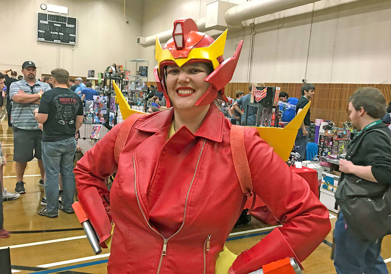 Longview’s Emily Kilbourn comes dressed for the occasion at the CybFestNW 2019, a Transformers convention, at the Kent Commons last Saturday. MARK KLAAS, Kent Reporter