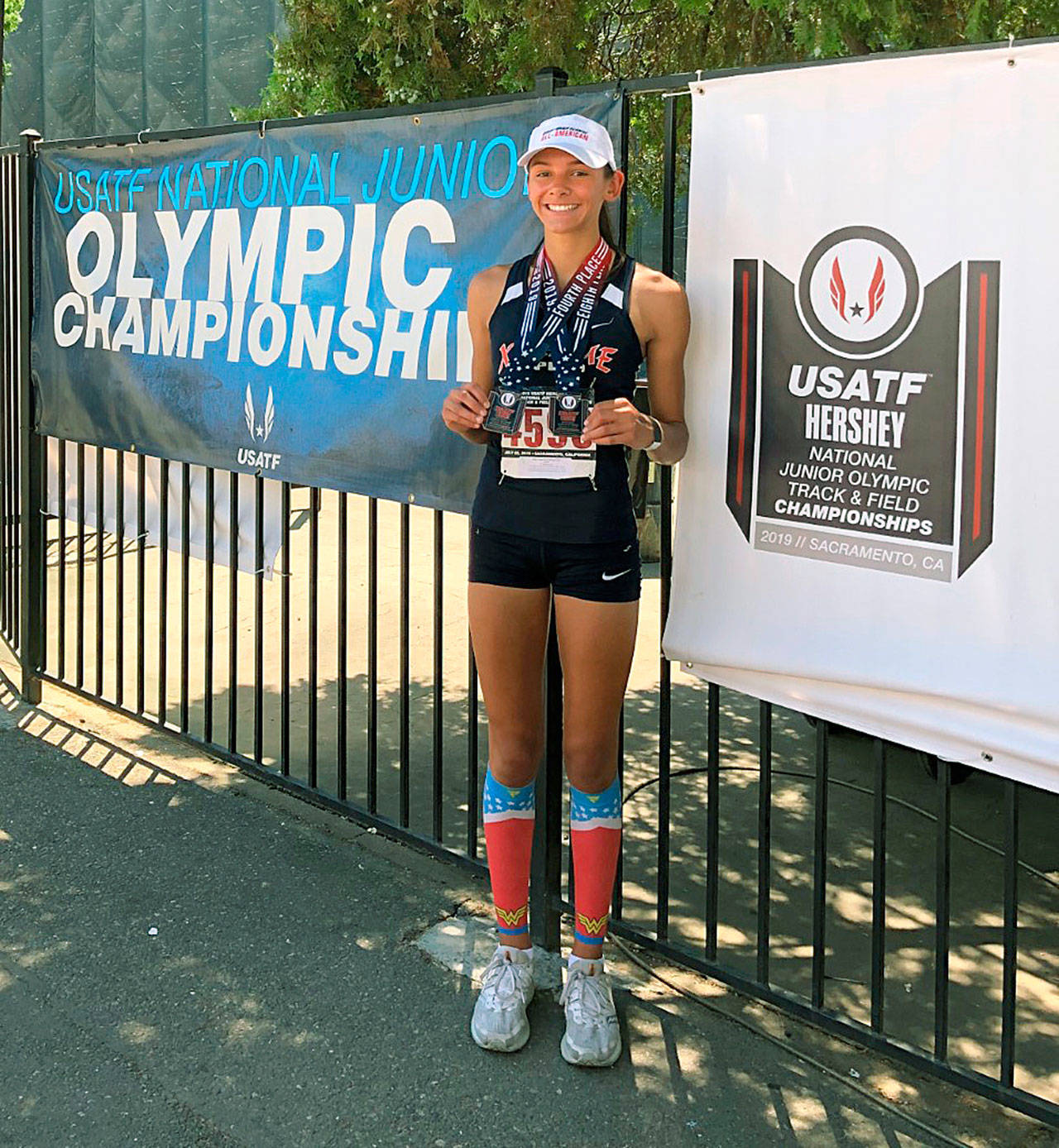 Xtreme Speed Track Club’s Emma Pollak finished strong at the USATF National Junior Olympic Championships in Sacramento, Calif. COURTESY PHOTO