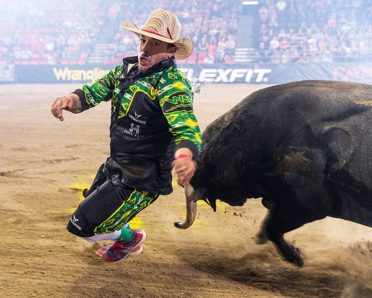 A bullfighter takes on Sasquatch in May in Kennewick. COURTESY PHOTO, Bullfighters Only