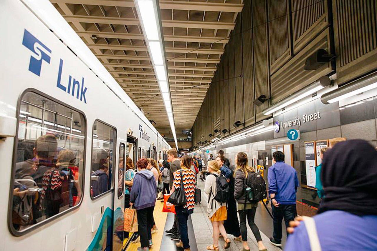 Link stops at the University Street Station. COURTESY PHOTO, Sound Transit