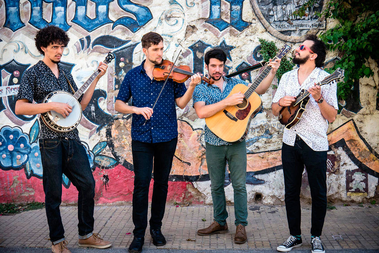 Che Apalache, a four-man “Latingrass” string band based in Buenos Aires, will perform Oct. 19 at the Kent-Meridian Performing Arts Center. COURTESY PHOTO, City of Kent