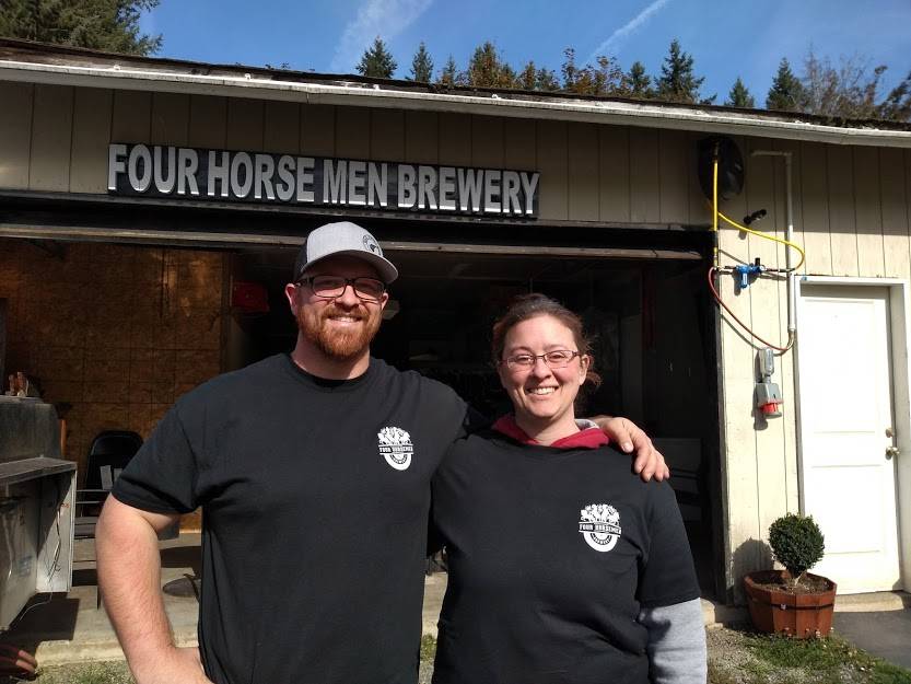 Dane Scarimbolo and Dominique Torgerson run Four Horsemen Brewery in Kent. They were almost shut down in late 2017 by King County, which after years of letting them operate a brewery and taproom, decided they were in violation of county code. Aaron Kunkler/staff photo