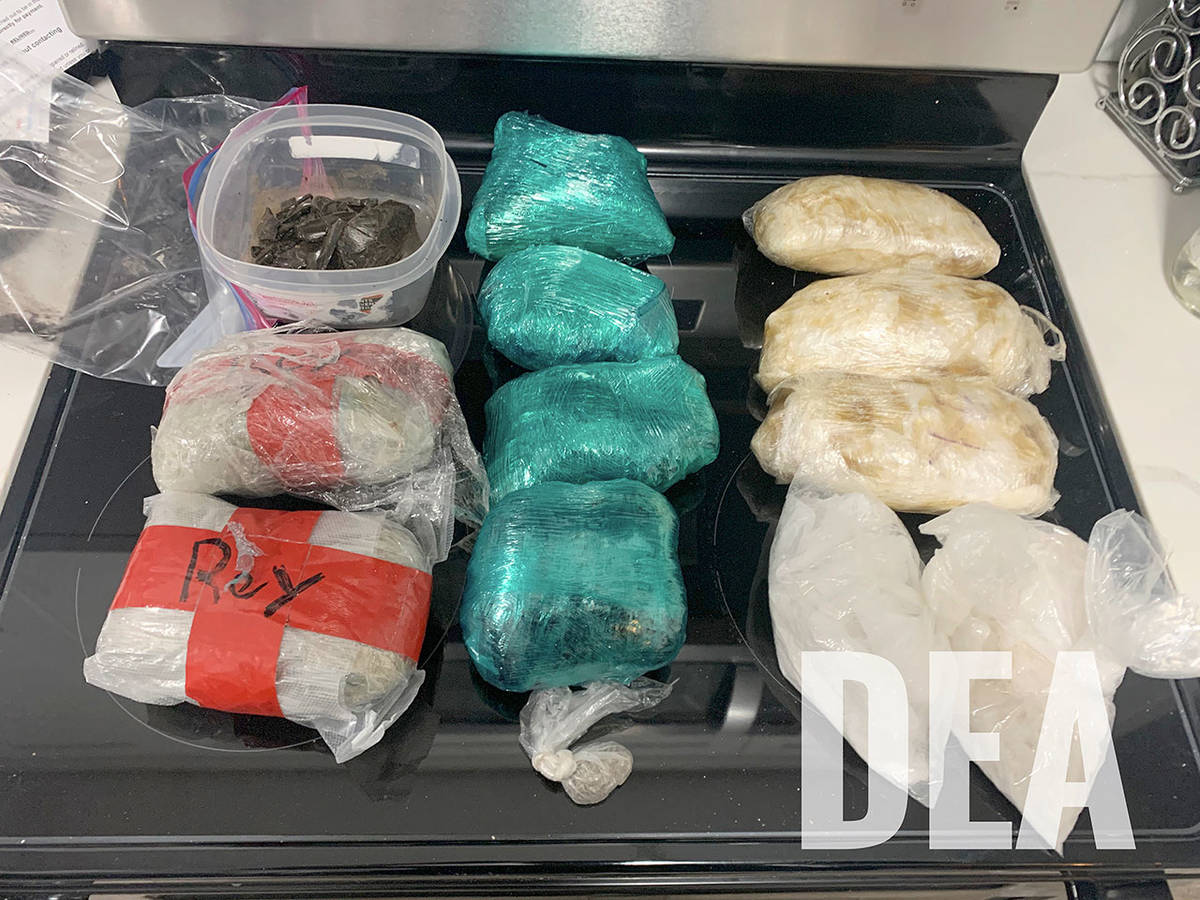 Authorities seized 13 pounds of heroin and 4.5 pounds of meth during operations Wednesday. COURTESY PHOTO, DEA