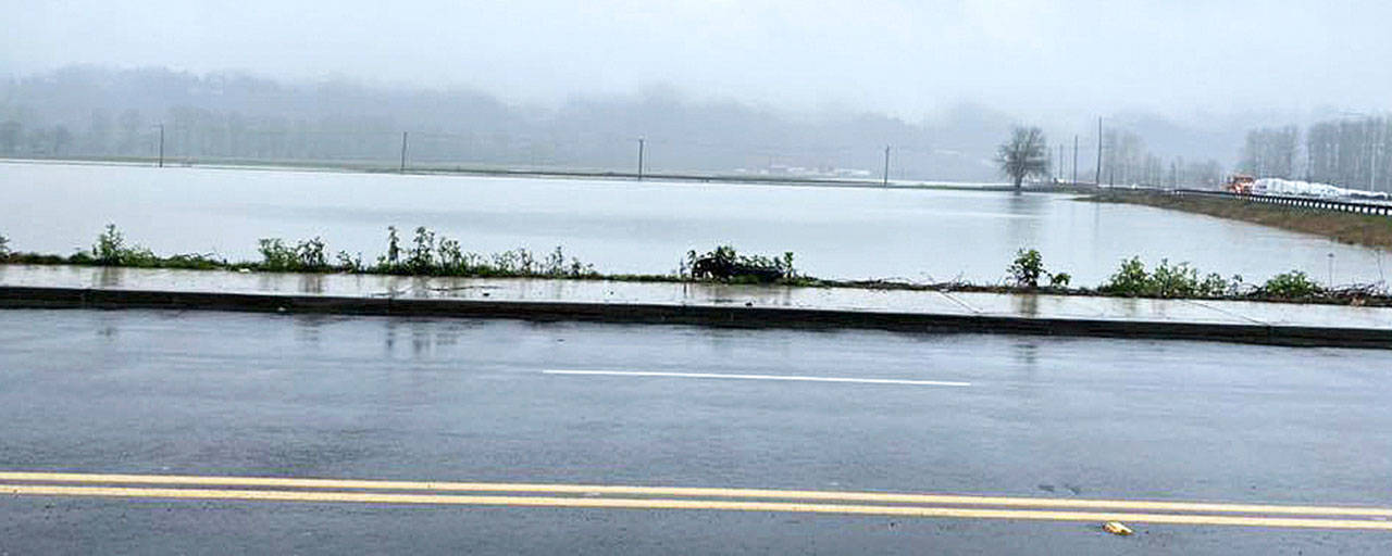 Heavy rain floods a Carpinito Brothers field next to their farm along the West Valley Highway, north of South 277th Street. COURTESY PHOTO, City of Kent